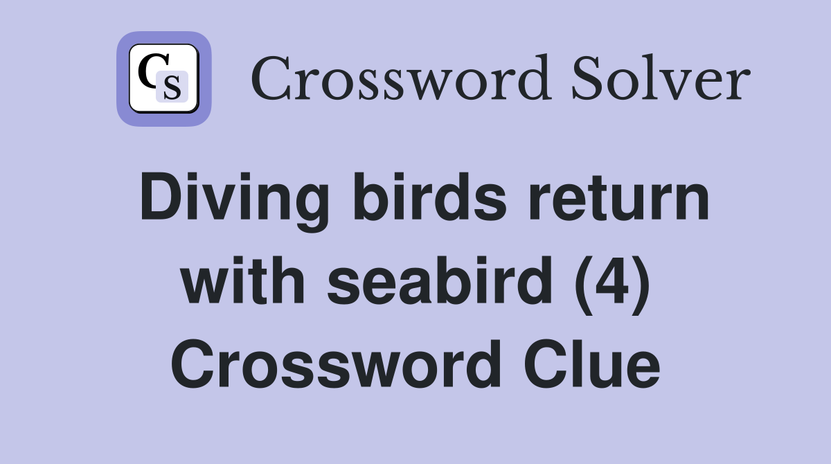 Diving birds return with seabird (4) Crossword Clue