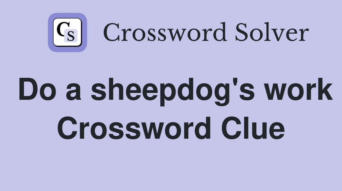 Do a sheepdog's work Crossword Clue