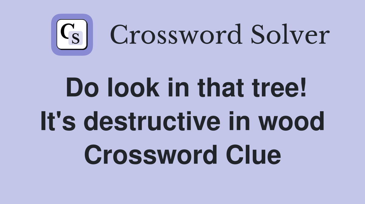 Do look in that tree! It's destructive in wood Crossword Clue