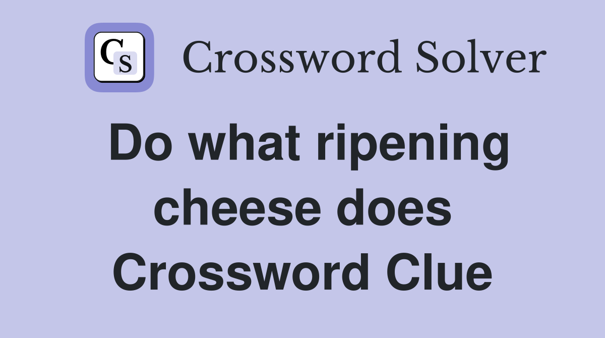 Do what ripening cheese does Crossword Clue