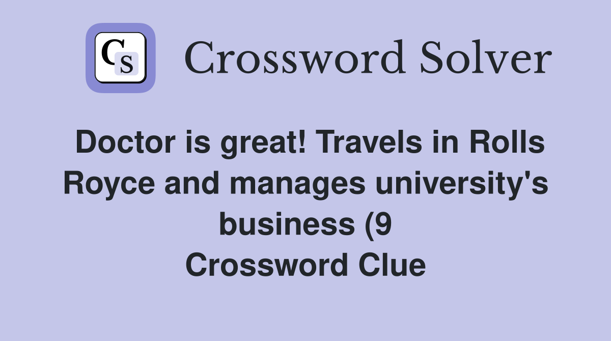 Doctor is great Travels in Rolls Royce and manages university #39 s Doctor is great Travels in Rolls Royce and manages university #39 s