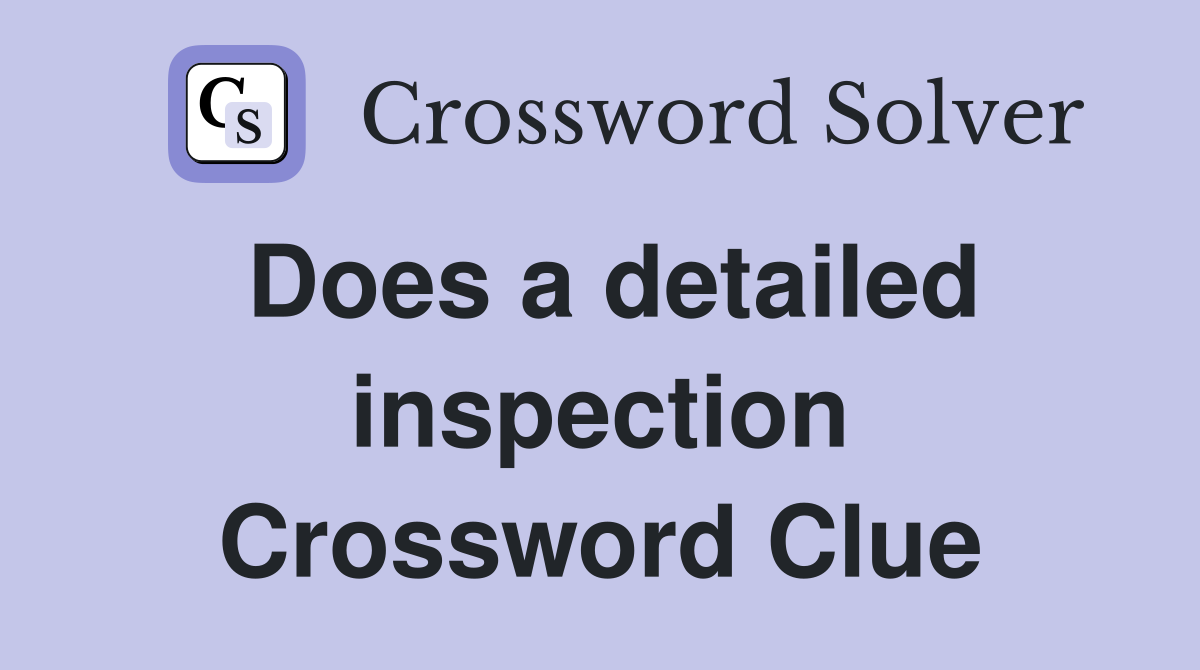 Does a detailed inspection Crossword Clue