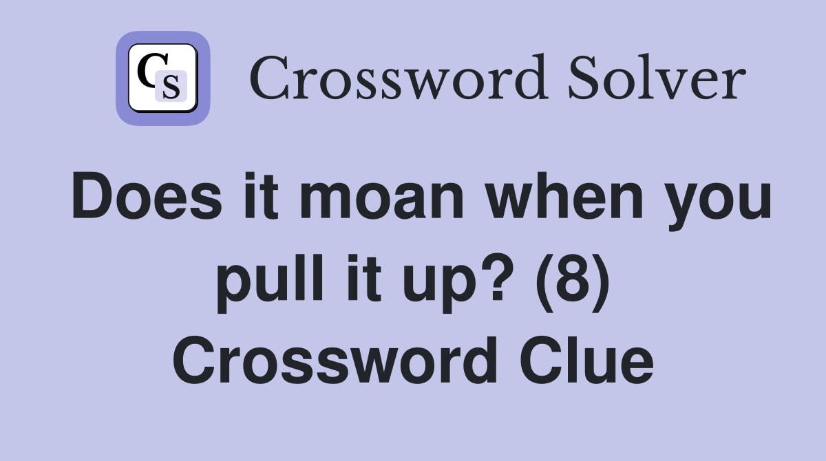 Does it moan when you pull it up? (8) Crossword Clue