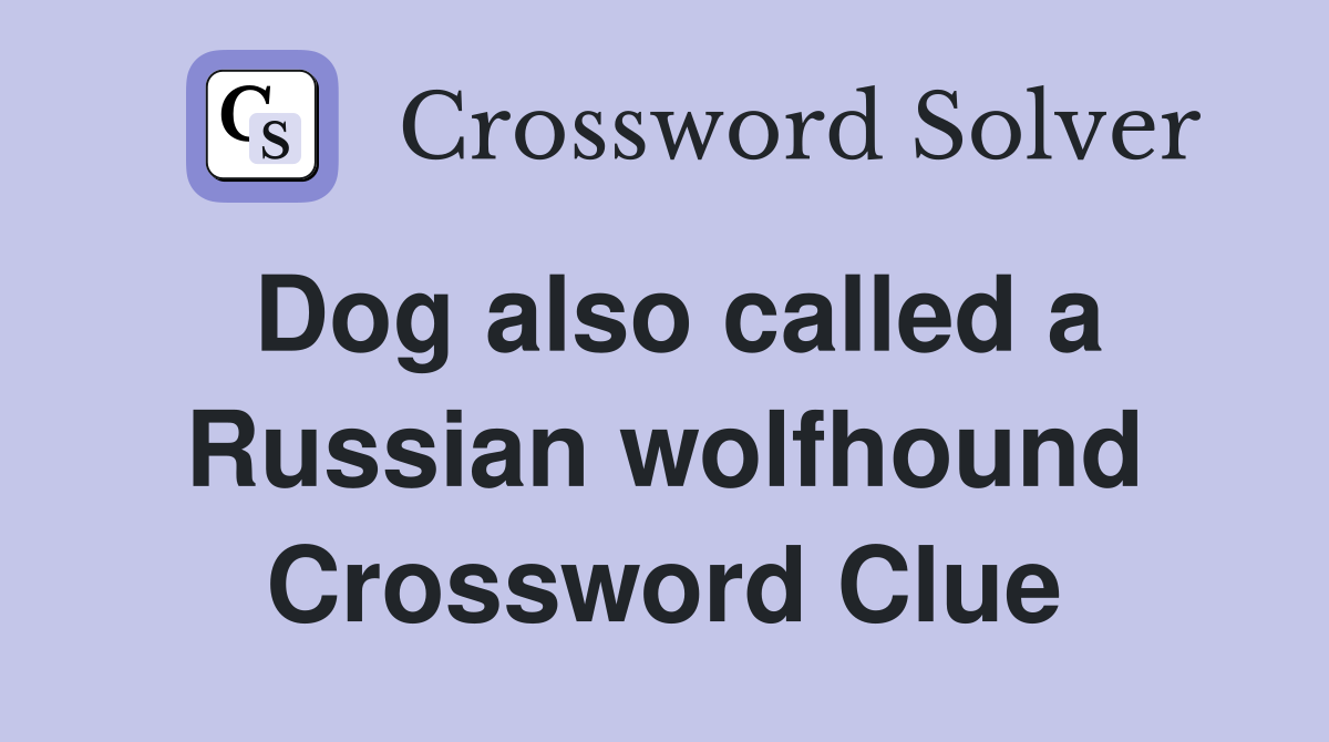Dog also called a Russian wolfhound Crossword Clue