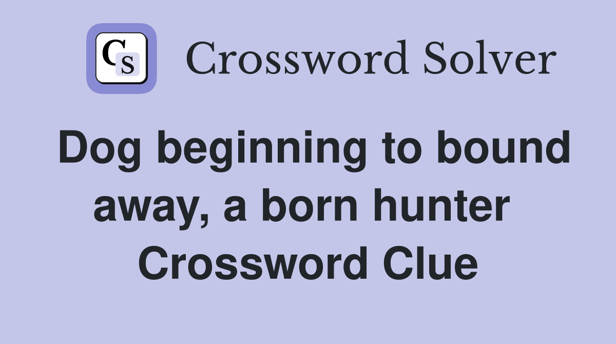 Dog beginning to bound away, a born hunter  Crossword Clue