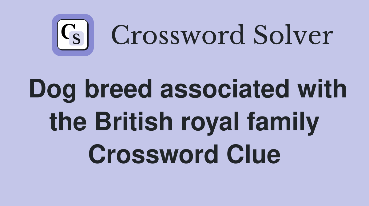 Dog breed associated with the British royal family Crossword Clue