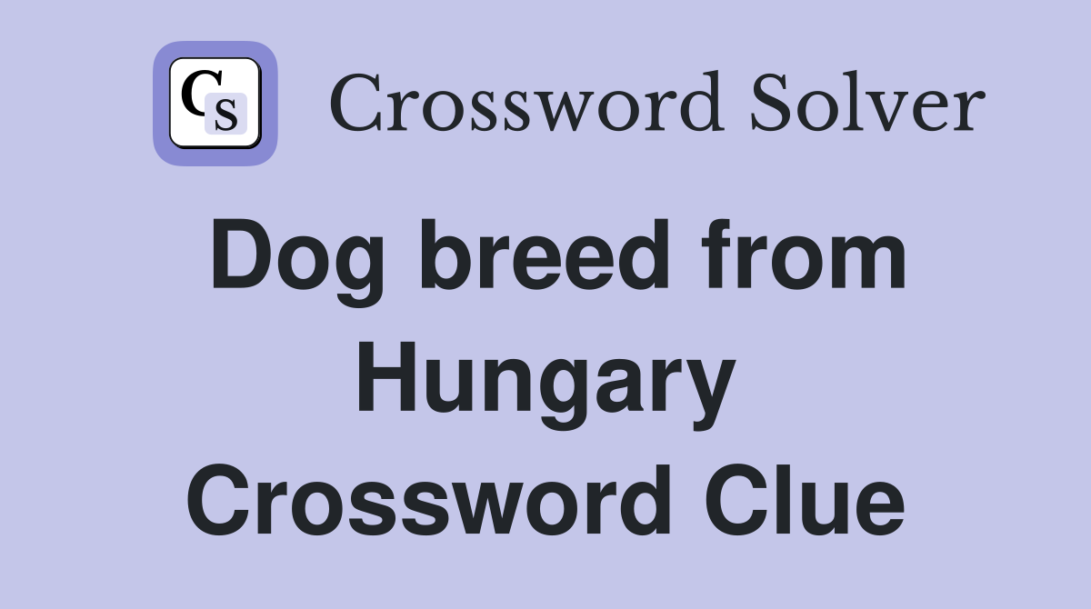 Dog breed from Hungary Crossword Clue