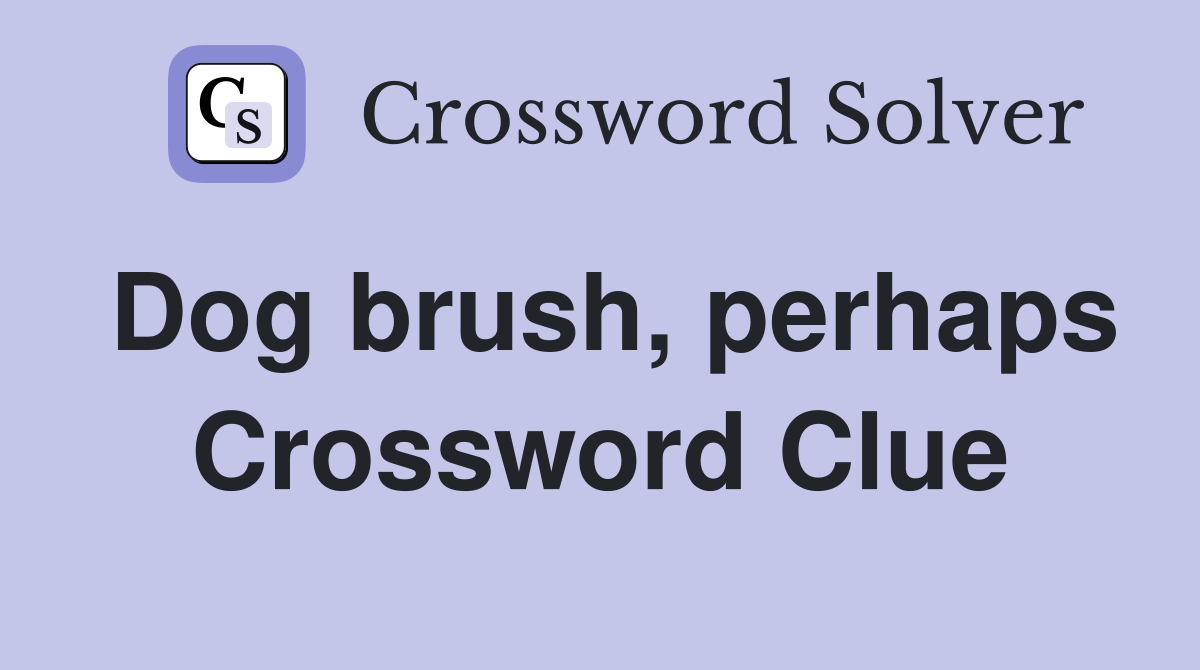 Dog brush, perhaps Crossword Clue
