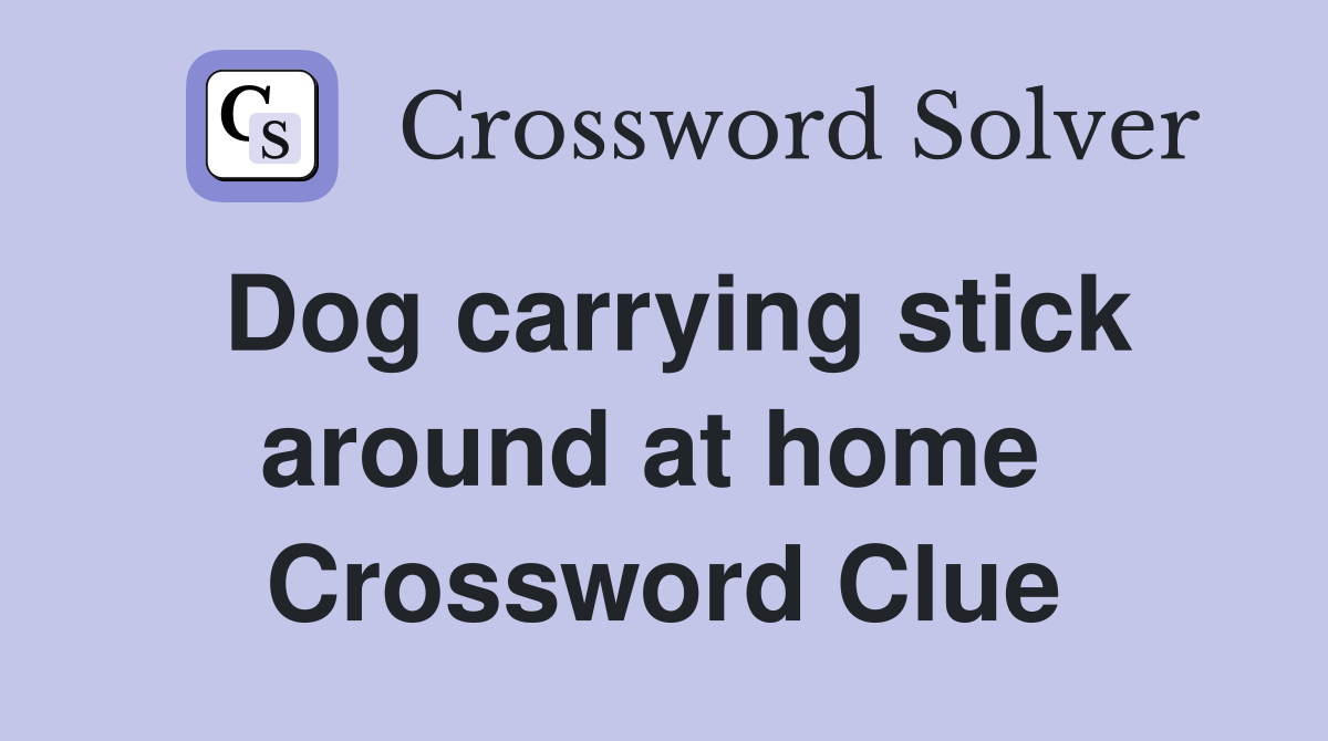 Dog carrying stick around at home  Crossword Clue