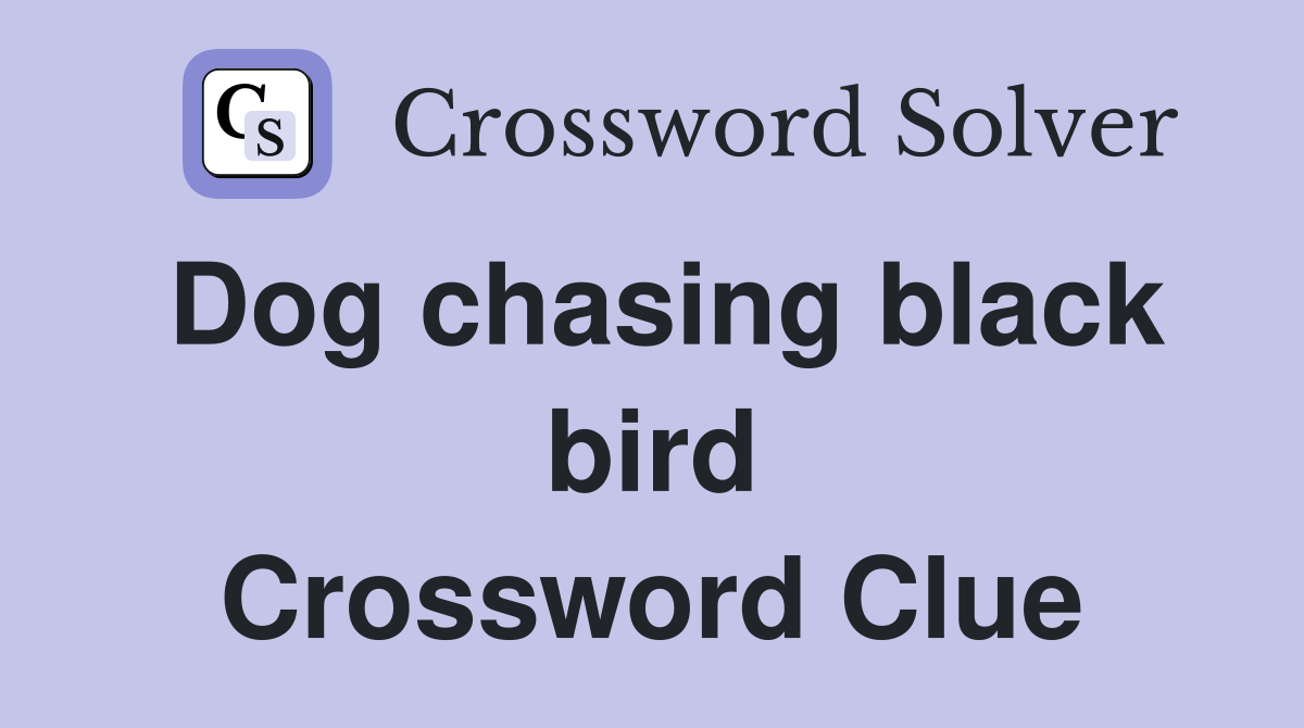 Dog chasing black bird Crossword Clue