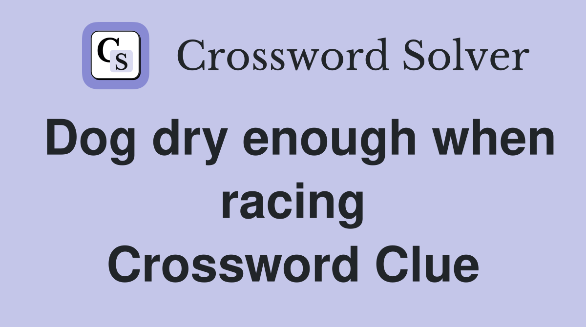Dog dry enough when racing Crossword Clue
