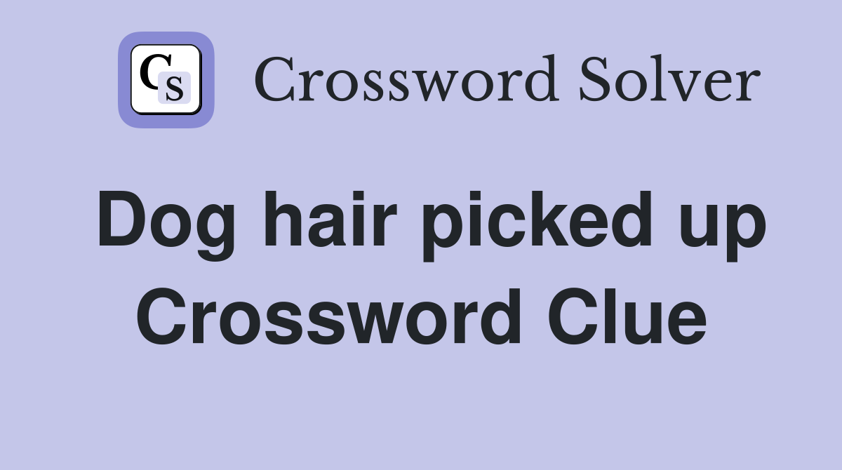 Dog hair picked up Crossword Clue