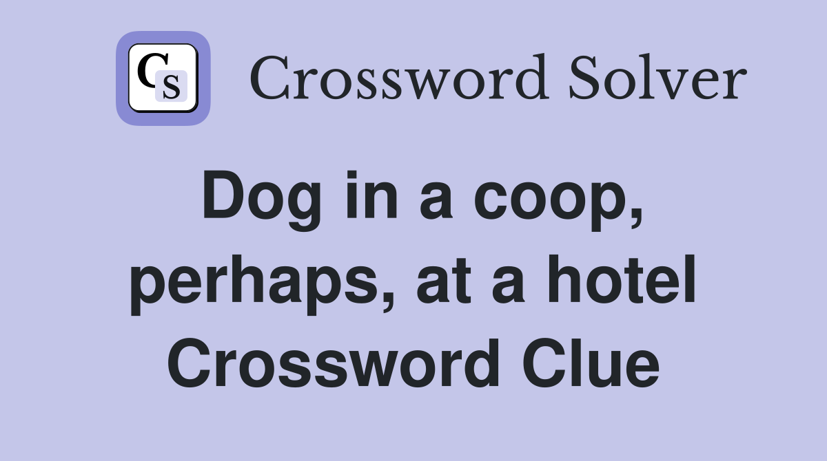 Dog in a coop, perhaps, at a hotel Crossword Clue