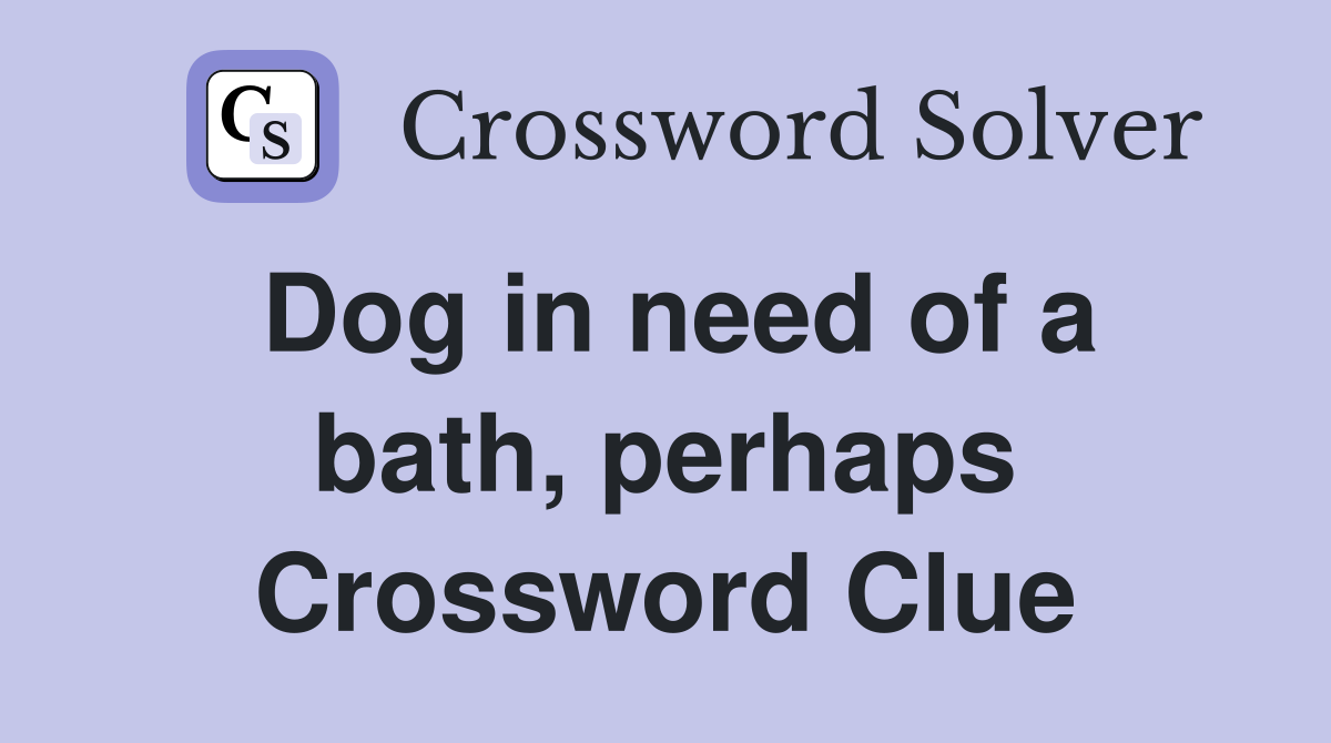 Dog in need of a bath, perhaps Crossword Clue