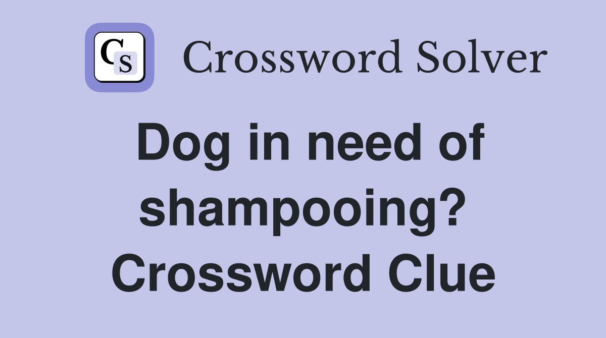 Dog in need of shampooing? Crossword Clue