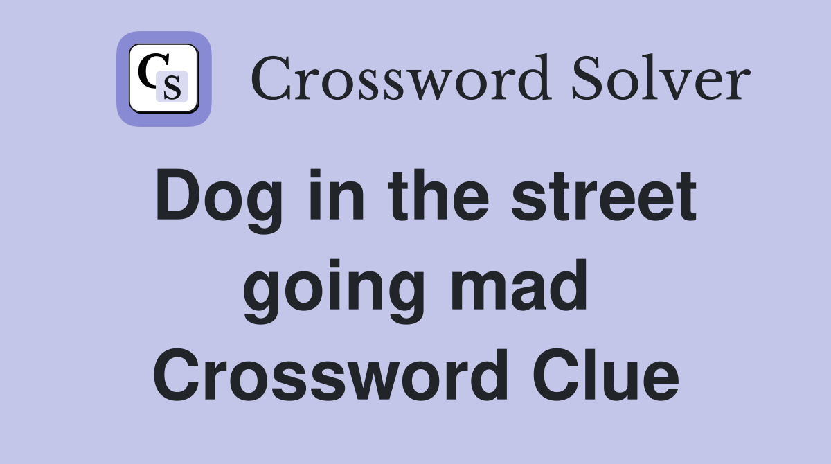 Dog in the street going mad Crossword Clue