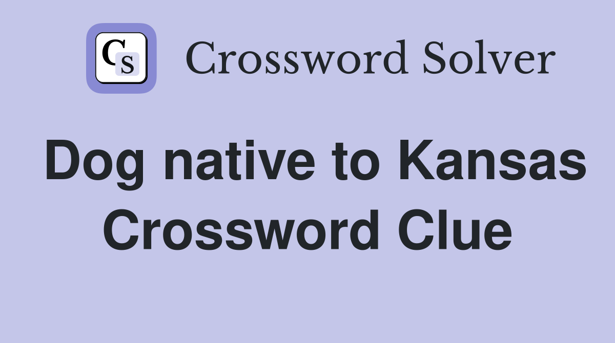 Dog native to Kansas Crossword Clue