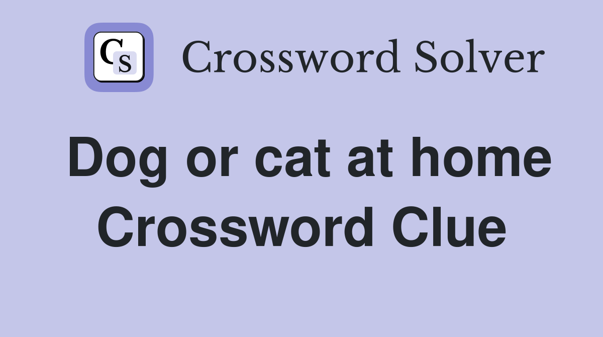 Dog or cat at home Crossword Clue
