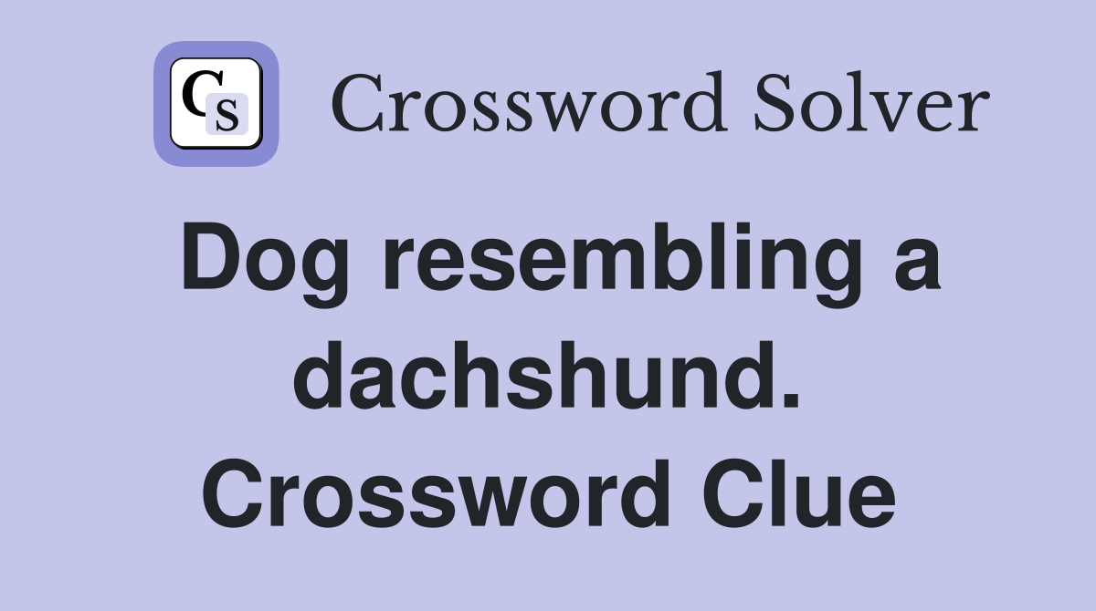 Dog resembling a dachshund. Crossword Clue