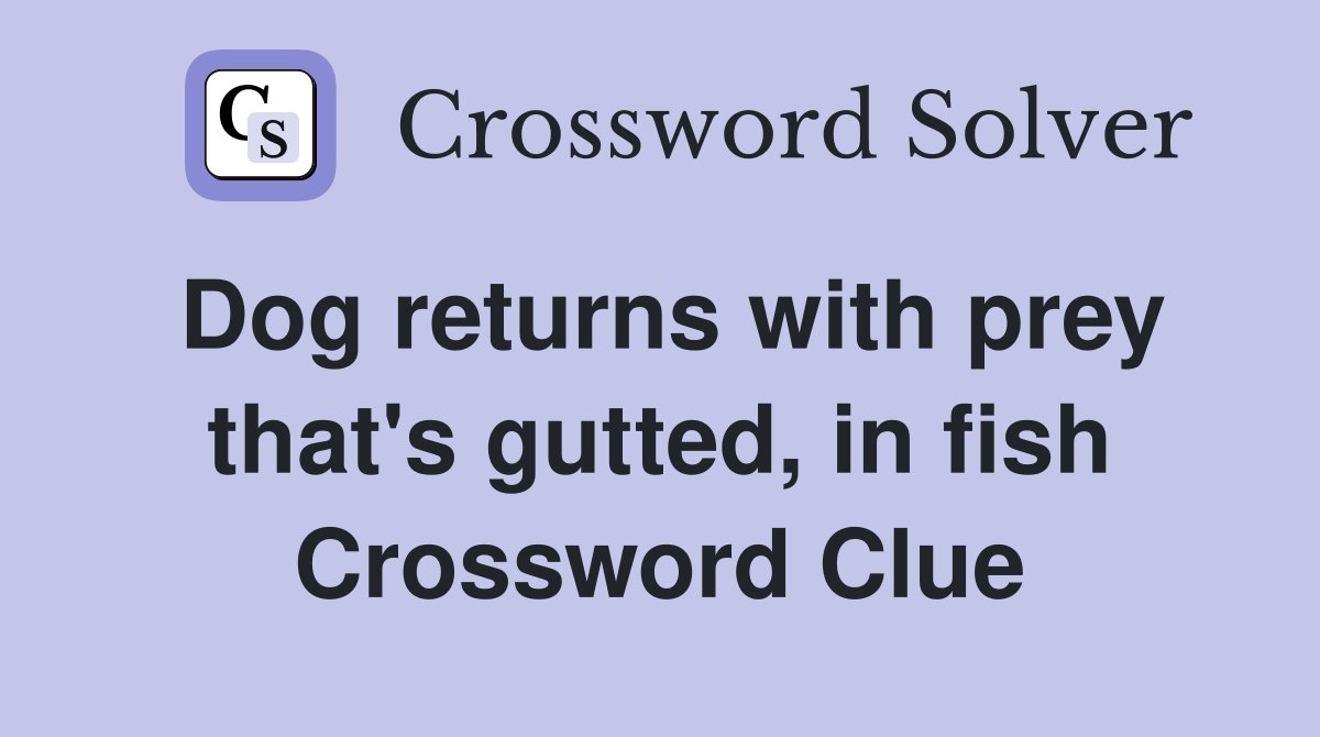Dog returns with prey that's gutted, in fish Crossword Clue
