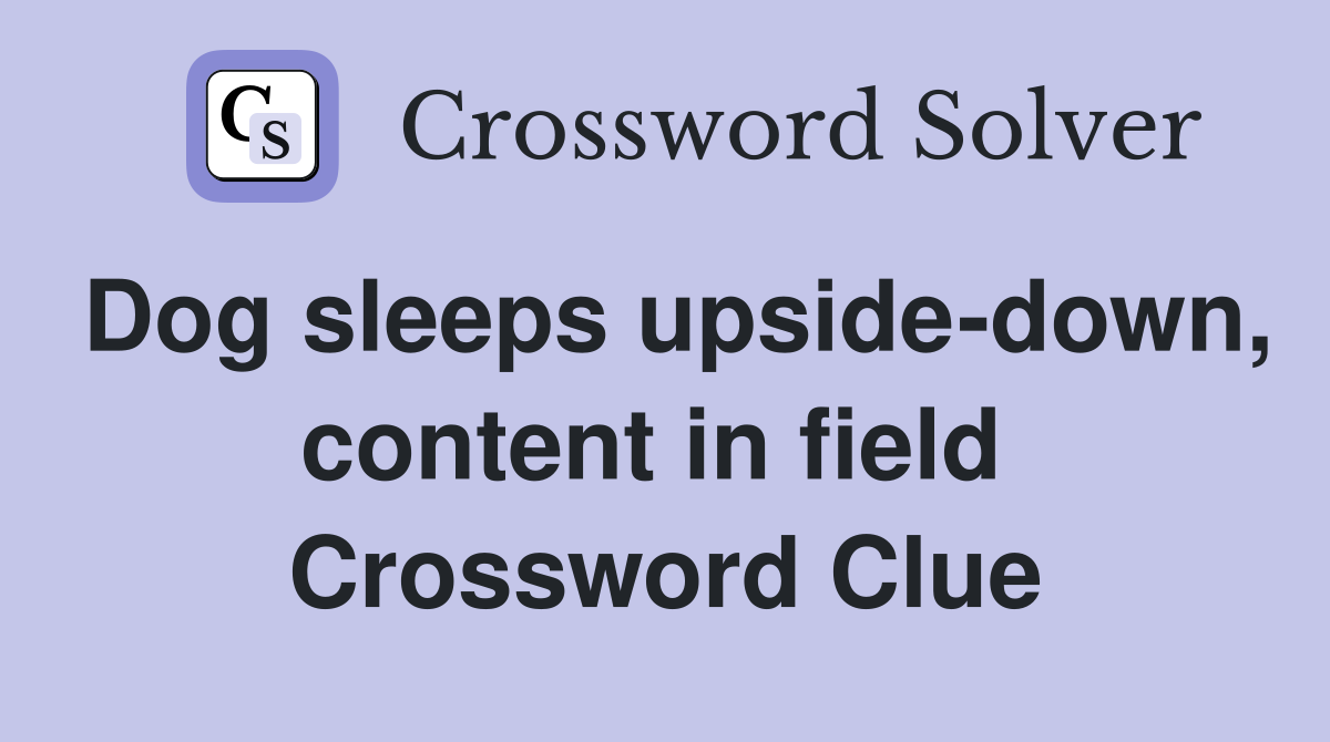 Dog sleeps upside-down, content in field  Crossword Clue