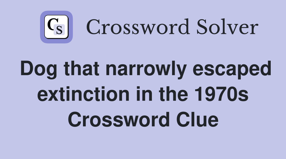 Dog that narrowly escaped extinction in the 1970s Crossword Clue