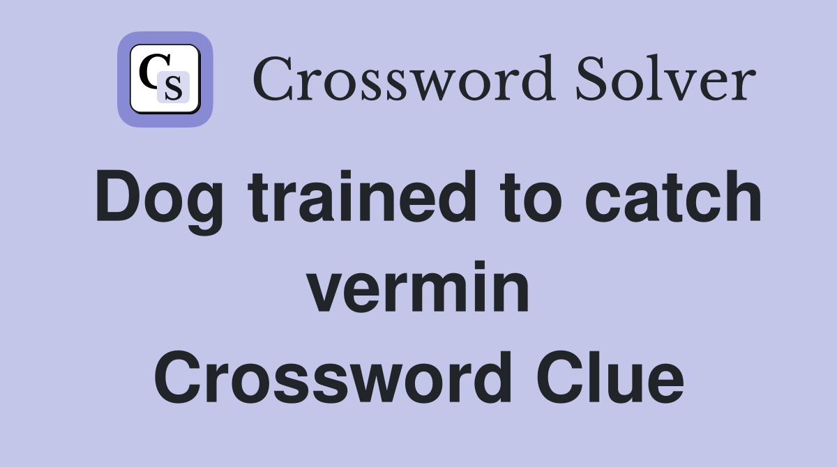 Dog trained to catch vermin Crossword Clue