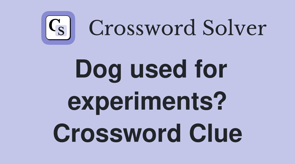 Dog used for experiments? Crossword Clue