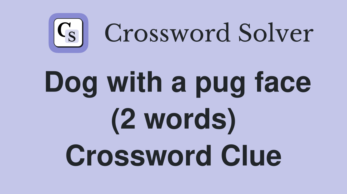 Dog with a pug face (2 words) Crossword Clue