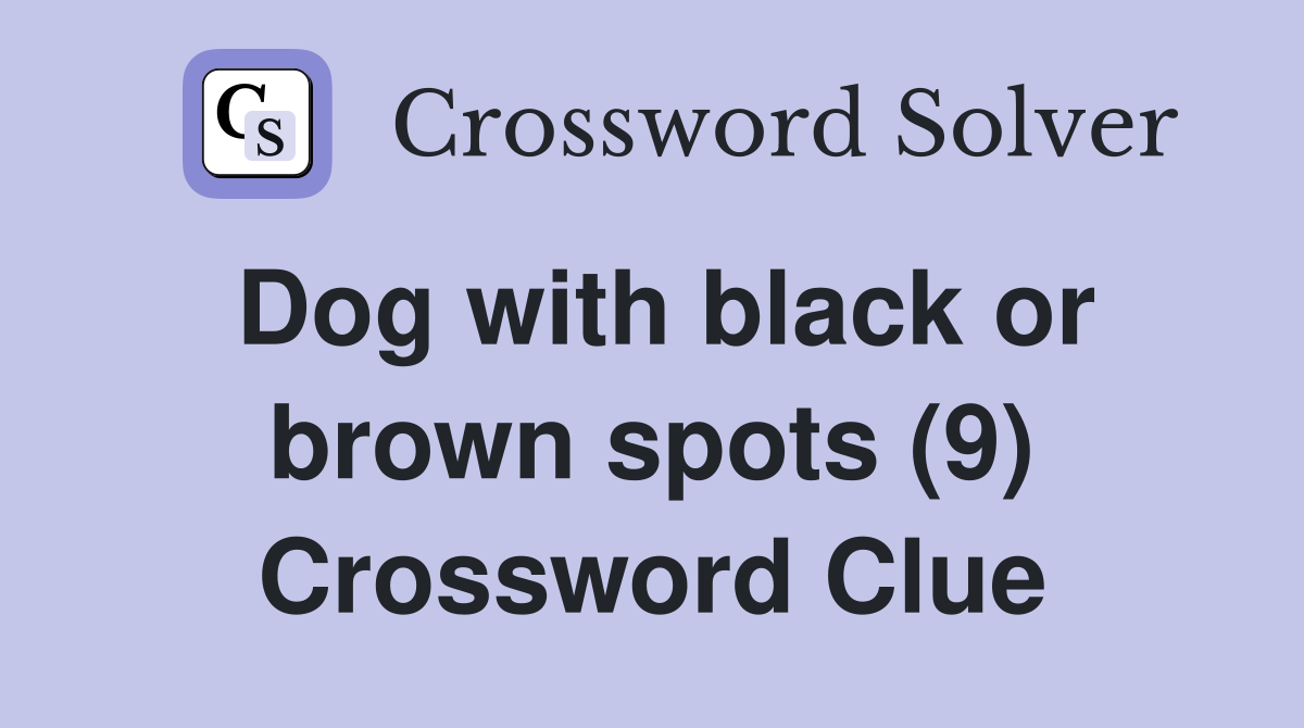 Dog with black or brown spots (9) Crossword Clue