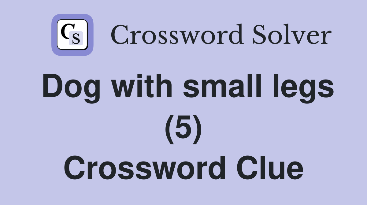 Dog with small legs (5) Crossword Clue