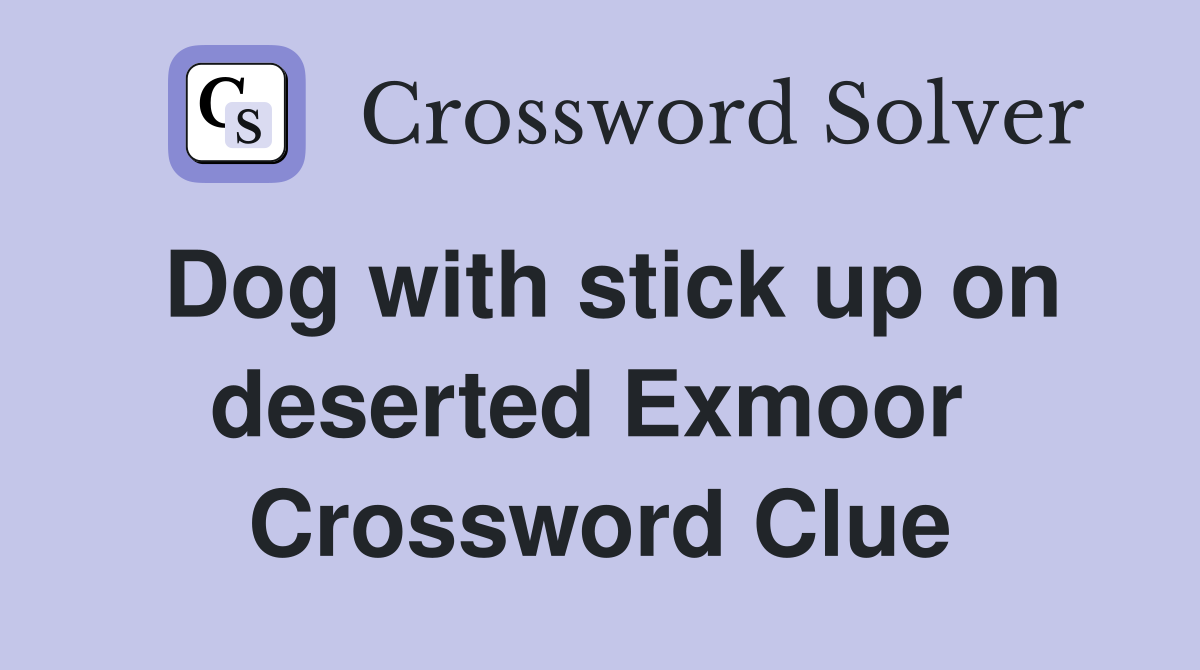 Dog with stick up on deserted Exmoor  Crossword Clue