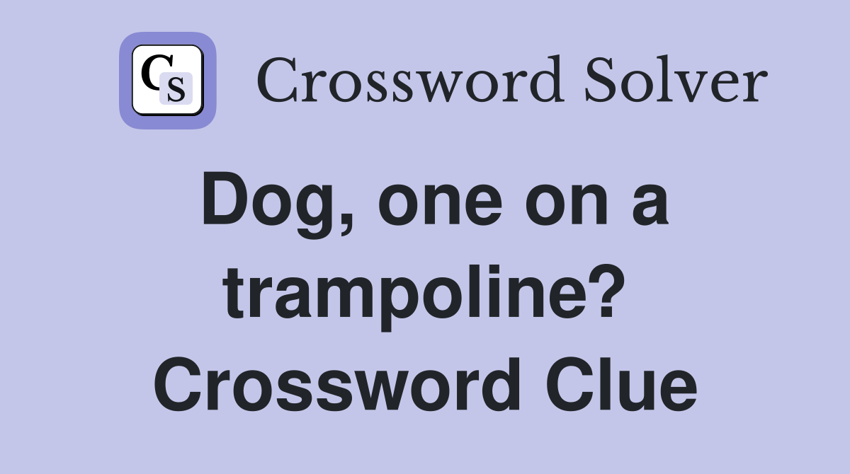 Dog, one on a trampoline? Crossword Clue