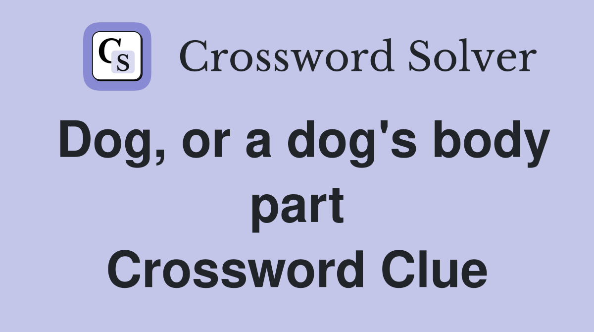 Dog, or a dog's body part Crossword Clue