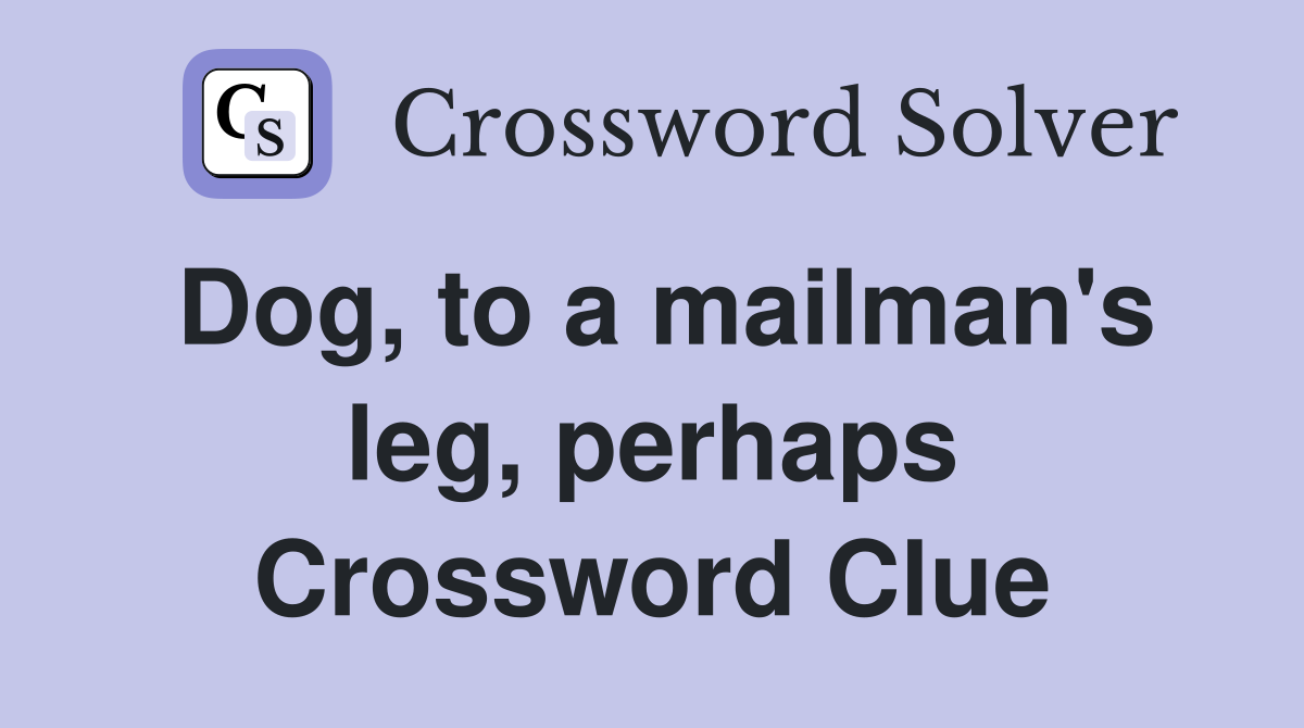 Dog, to a mailman's leg, perhaps Crossword Clue