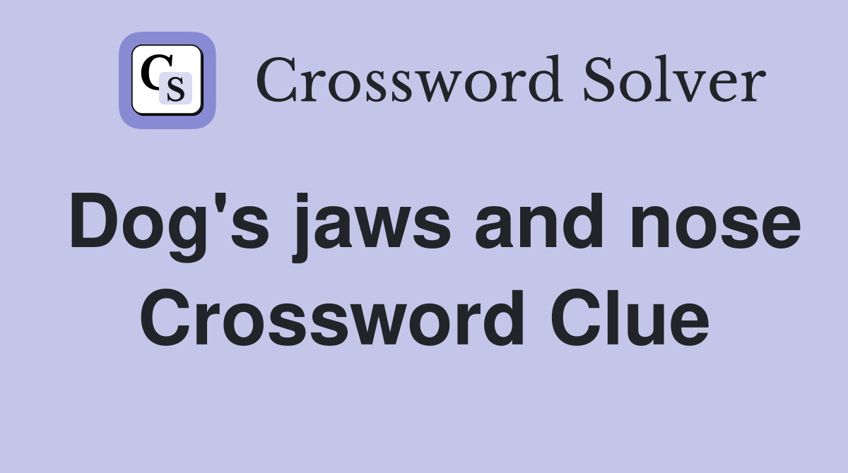 Dog's jaws and nose Crossword Clue