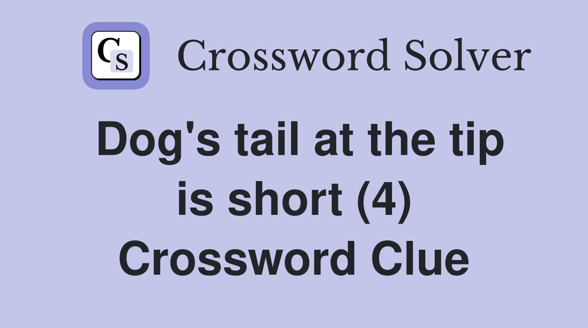 Dog's tail at the tip is short (4) Crossword Clue