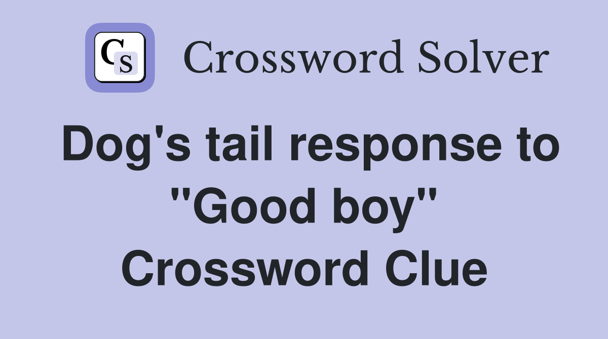 Dog's tail response to "Good boy" Crossword Clue
