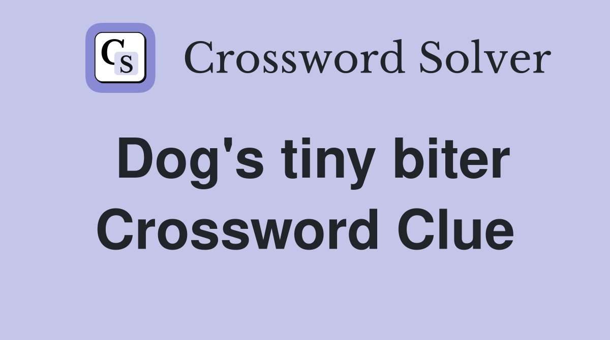 Dog's tiny biter Crossword Clue