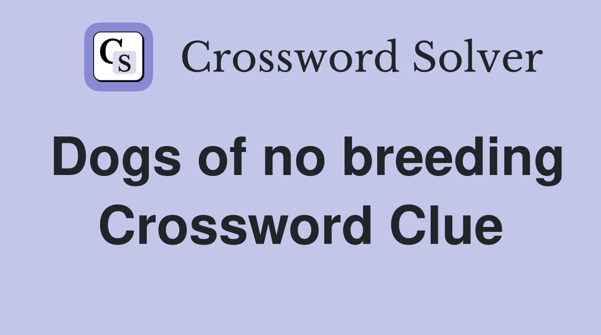 Dogs of no breeding Crossword Clue