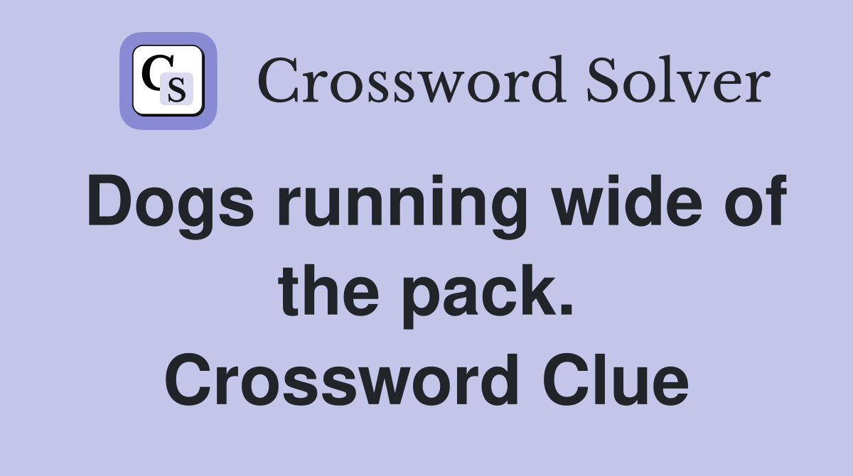 Dogs running wide of the pack. Crossword Clue