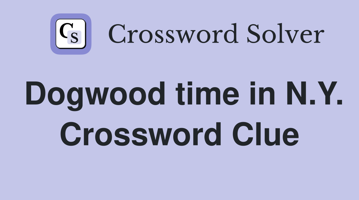 Dogwood time in N.Y. Crossword Clue