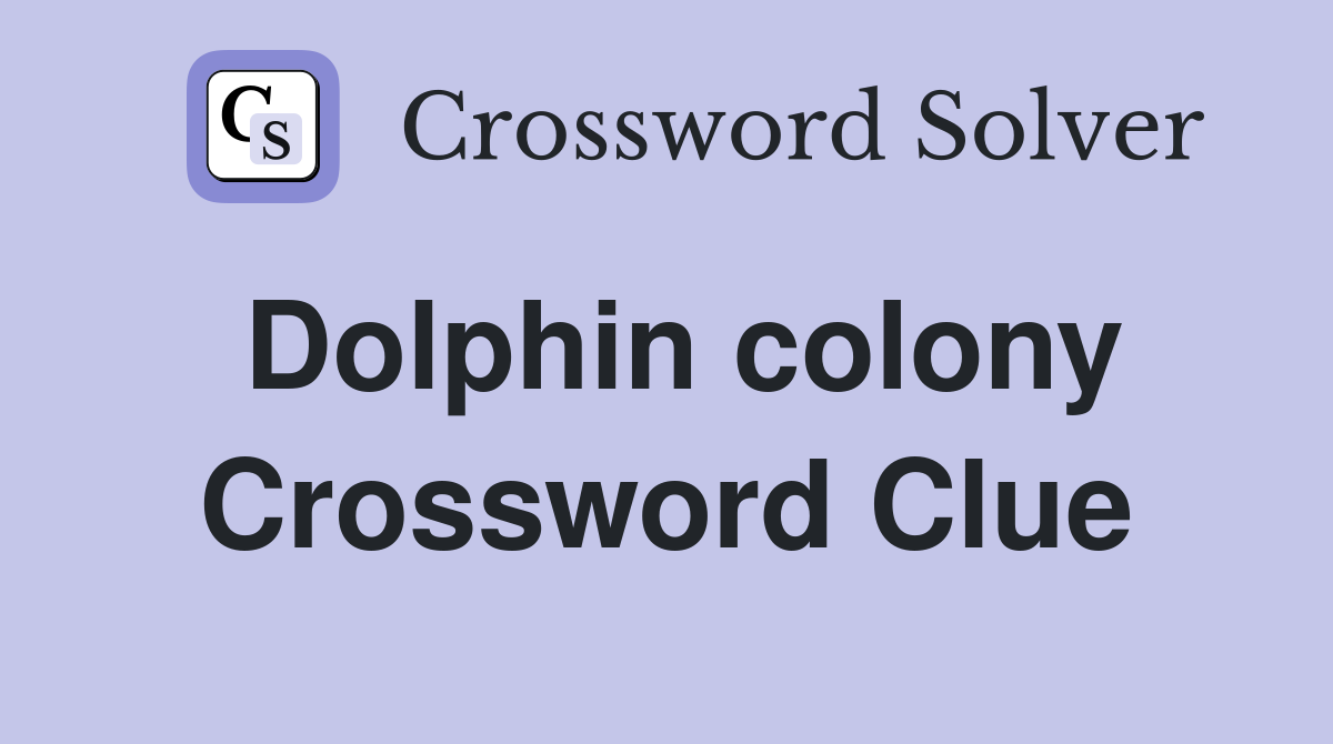 Dolphin colony Crossword Clue
