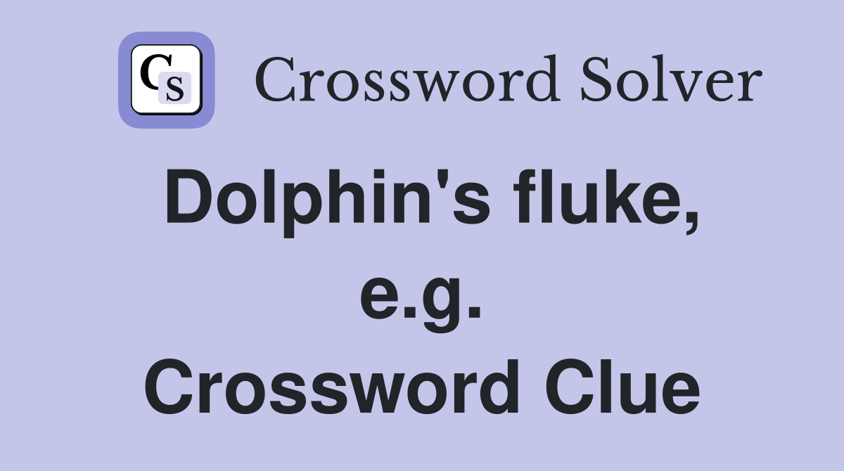 Dolphin's fluke, e.g. Crossword Clue