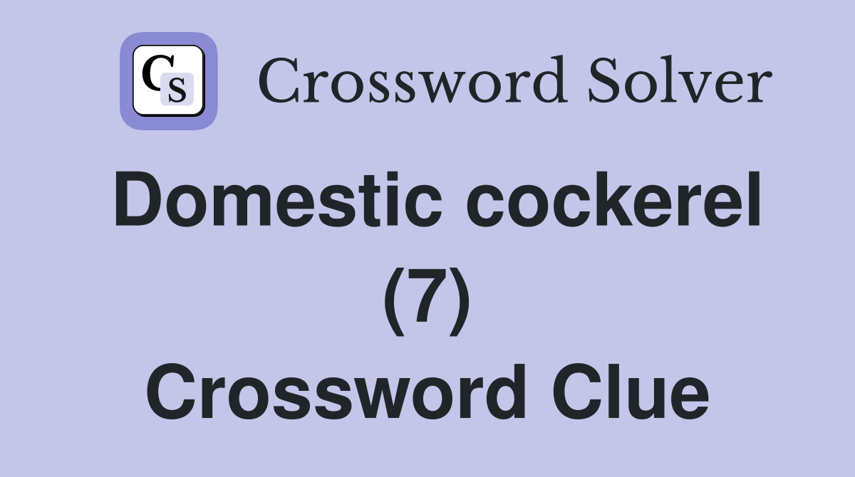 Domestic cockerel (7) Crossword Clue