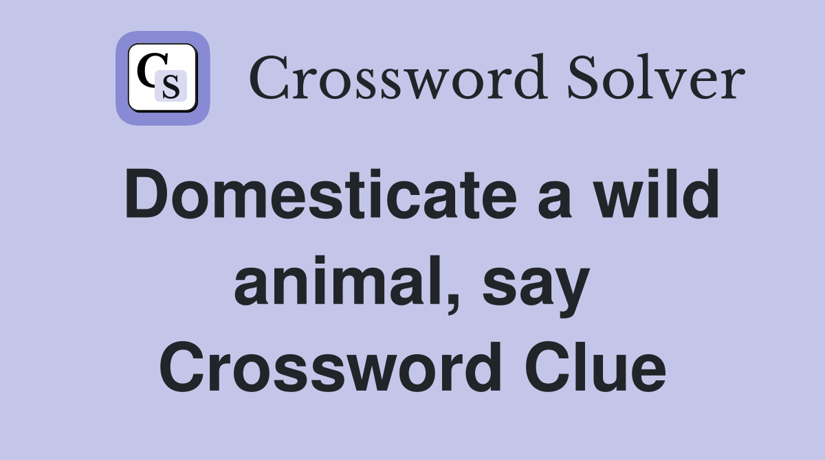Domesticate a wild animal, say Crossword Clue