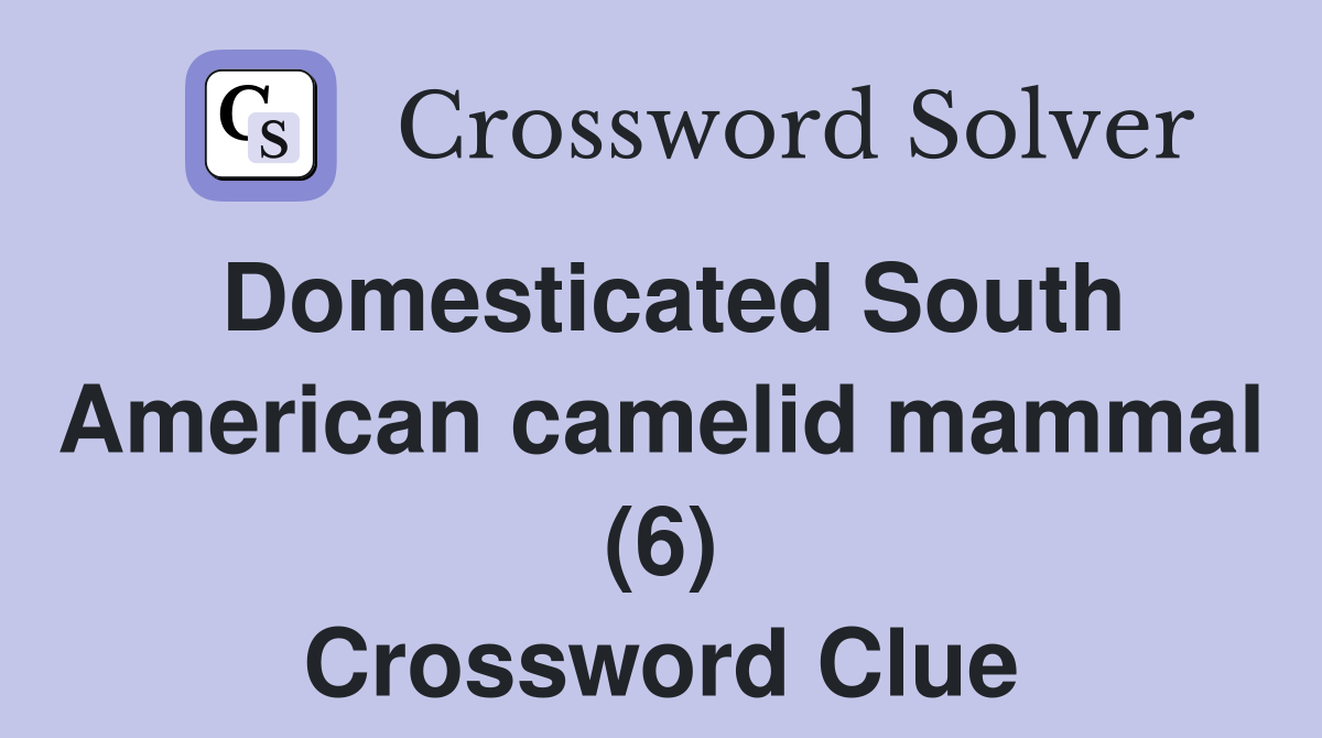 Domesticated South American camelid mammal (6) Crossword Clue