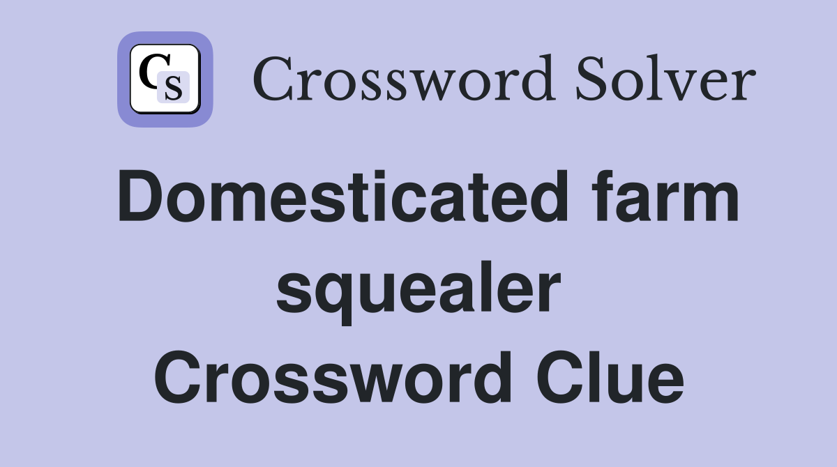Domesticated farm squealer Crossword Clue