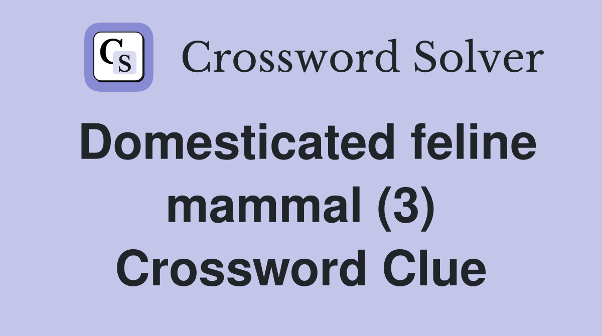 Domesticated feline mammal (3) Crossword Clue