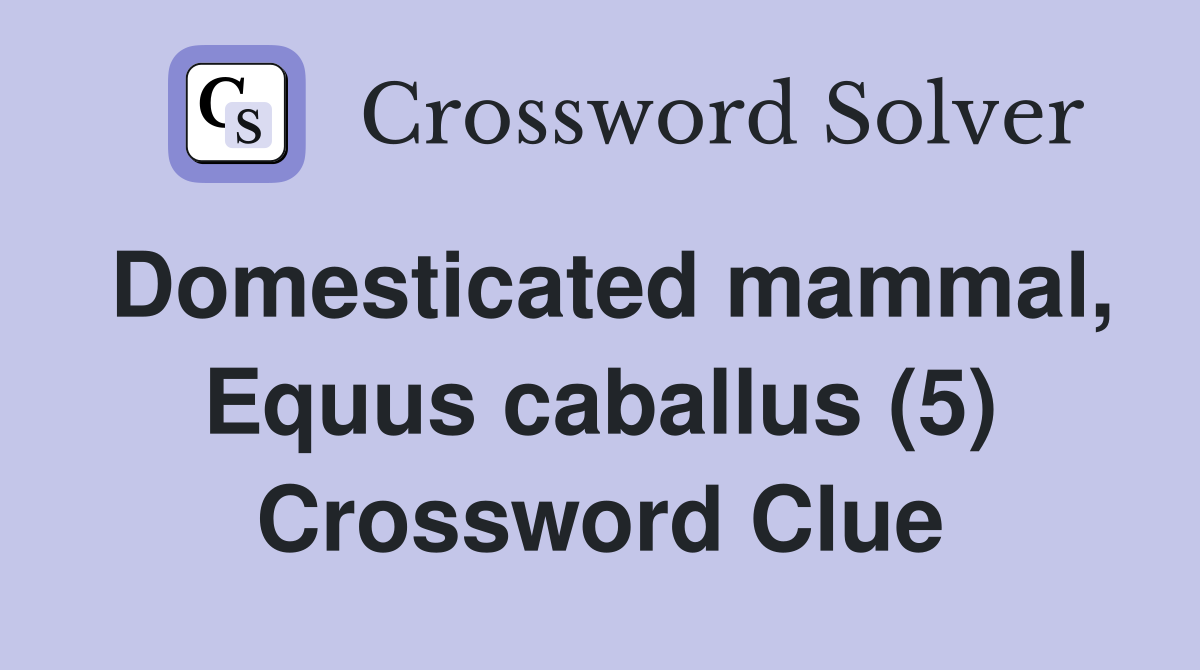 Domesticated mammal, Equus caballus (5) Crossword Clue